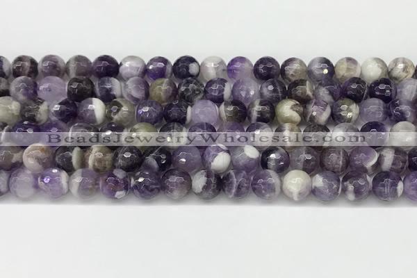 CNA1162 15.5 inches 8mm faceted round natural dogtooth amethyst beads