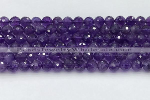 CNA1172 15.5 inches 8mm faceted round natural amethyst beads