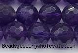 CNA1176 15.5 inches 8mm faceted round natural amethyst beads