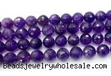 CNA1178 15.5 inches 12mm faceted round amethyst gemstone beads