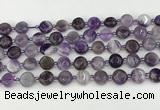 CNA1185 15.5 inches 10mm flat round amethyst beads wholesale