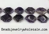 CNA1198 15.5 inches 30*40mm freeform amethyst beads wholesale