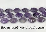 CNA1202 15.5 inches 18*25mm faceted oval amethyst beads