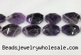 CNA1213 15.5 inches 25*35mm - 30*40mm faceted freefrom amethyst beads