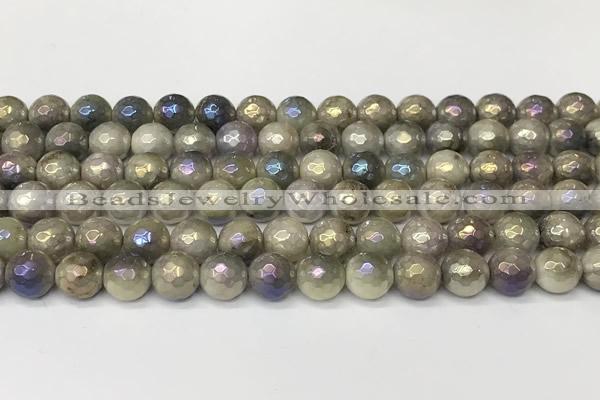 CNA1236 15 inches 8mm faceted round AB-color lavender amethyst beads