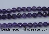 CNA251 15.5 inches 6mm faceted round natural amethyst beads