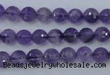 CNA252 15.5 inches 8mm faceted round natural amethyst beads