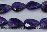 CNA262 15.5 inches 13*18mm faceted flat teardrop natural amethyst beads