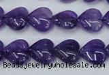 CNA283 15.5 inches 14*14mm heart natural amethyst beads wholesale