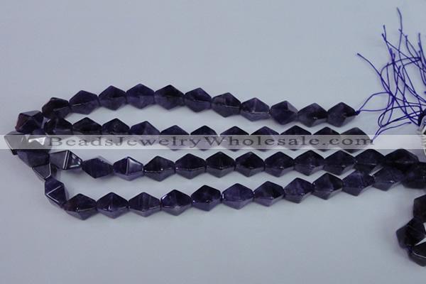 CNA295 15.5 inches 10*16mm pyramid natural amethyst beads