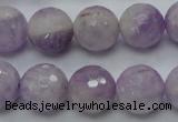 CNA313 15.5 inches 14mm faceted round natural lavender amethyst beads