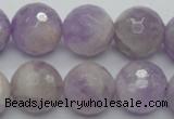 CNA314 15.5 inches 18mm faceted round natural lavender amethyst beads