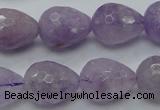 CNA319 15.5 inches 15*20mm faceted teardrop natural lavender amethyst beads