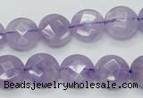 CNA322 15.5 inches 12mm faceted coin natural lavender amethyst beads