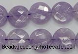 CNA324 15.5 inches 16mm faceted coin natural lavender amethyst beads