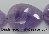 CNA338 30*40mm faceted teardrop natural lavender amethyst beads