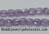 CNA339 15.5 inches 8*8mm faceted square natural lavender amethyst beads