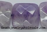 CNA342 15.5 inches 30*30mm faceted square natural lavender amethyst beads