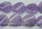 CNA343 15.5 inches 20mm twisted coin natural lavender amethyst beads