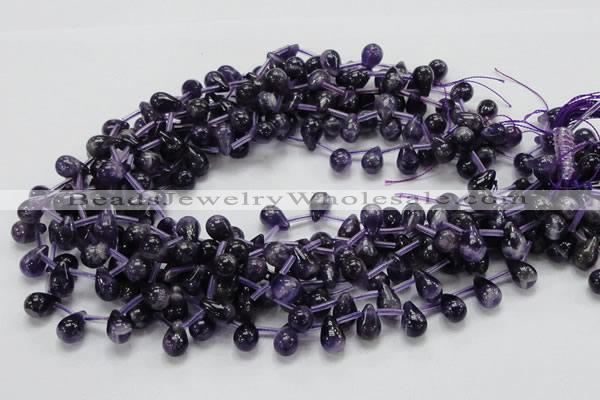 CNA37 15.5 inches 8*12mm teardrop grade A natural amethyst beads