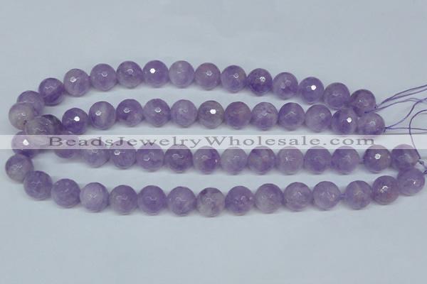 CNA425 15.5 inches 14mm faceted round natural lavender amethyst beads