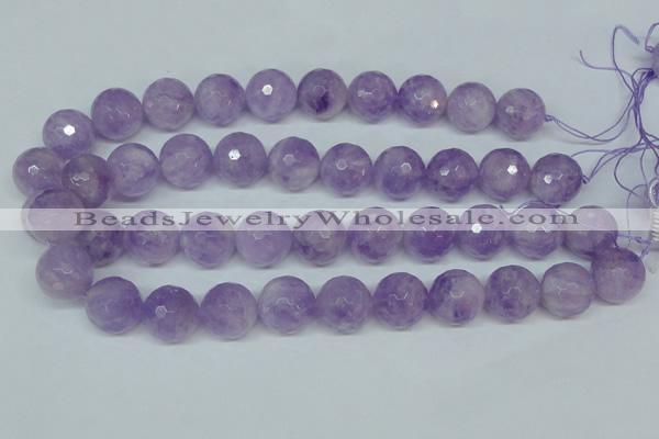 CNA426 15.5 inches 18mm faceted round natural lavender amethyst beads