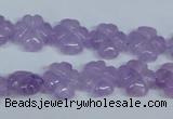 CNA434 15.5 inches 12mm carved flower natural lavender amethyst beads