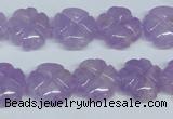 CNA435 15.5 inches 15mm carved flower natural lavender amethyst beads