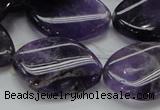 CNA44 15.5 inches 22*30mm twisted teardrop grade A natural amethyst beads