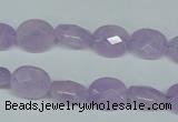 CNA454 15.5 inches 10*12mm faceted oval natural lavender amethyst beads