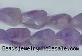 CNA462 15*20mm faceted & twisted rectangle natural lavender amethyst beads