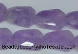 CNA463 18*25mm faceted & twisted rectangle natural lavender amethyst beads