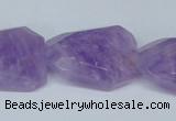 CNA464 22*30mm faceted & twisted rectangle natural lavender amethyst beads