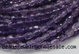 CNA49 15.5 inches 4*6mm faceted rice grade A natural amethyst beads