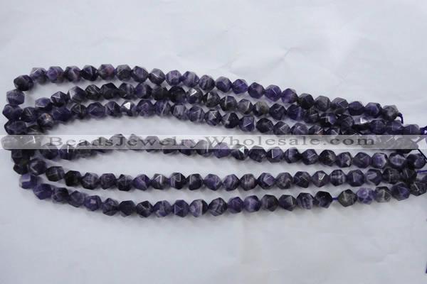 CNA502 15 inches 8mm faceted nuggets amethyst gemstone beads