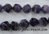 CNA503 15 inches 10mm faceted nuggets amethyst gemstone beads