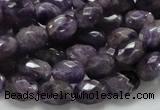 CNA51 15.5 inches 8*11mm faceted rice grade AB+ natural amethyst beads