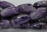 CNA52 15.5 inches 10*20mm faceted rice grade AB natural amethyst beads