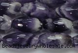 CNA53 15.5 inches 12*22mm faceted rice grade AB natural amethyst beads