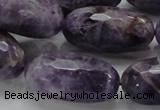 CNA55 15.5 inches 15*30mm faceted rice grade AB natural amethyst beads