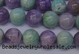 CNA654 15 inches 12mm round lavender amethyst & amazonite beads