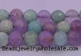 CNA681 15.5 inches 6mm faceted round lavender amethyst & amazonite beads