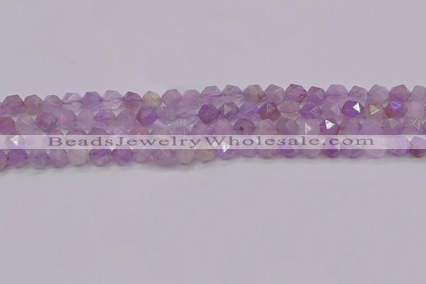 CNA692 15.5 inches 8mm faceted nuggets lavender amethyst beads