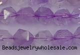 CNA732 15.5 inches 10mm faceted nuggets light lavender amethyst beads