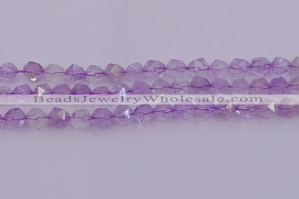 CNA733 15.5 inches 12mm faceted nuggets light lavender amethyst beads