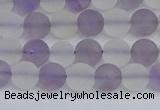 CNA736 15.5 inches 6mm round matte amethyst & white crystal beads