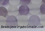 CNA739 15.5 inches 12mm round matte amethyst & white crystal beads