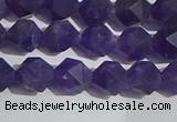 CNA766 15.5 inches 6mm faceted nuggets matte amethyst beads