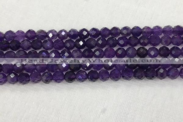 CNA774 15.5 inches 6mm faceted round amethyst gemstone beads