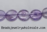 CNA820 15.5 inches 10mm flat round natural light amethyst beads